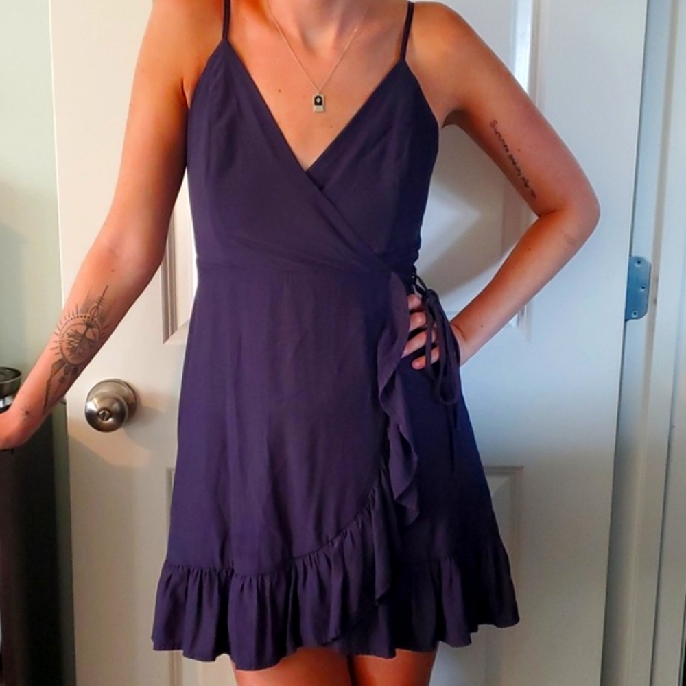 Altar'd State Wrap Dress With Ruffled Hem - Picture 8 of 9